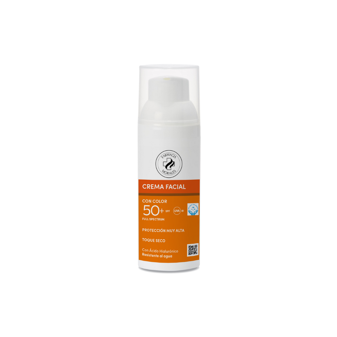 Crema facial SPF 50+ con color
